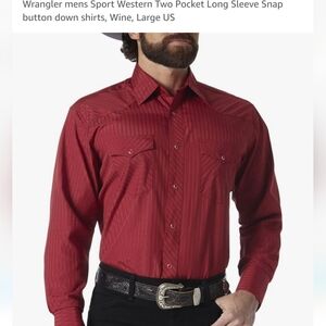 Mens wrangler sport long sleeve tops button down